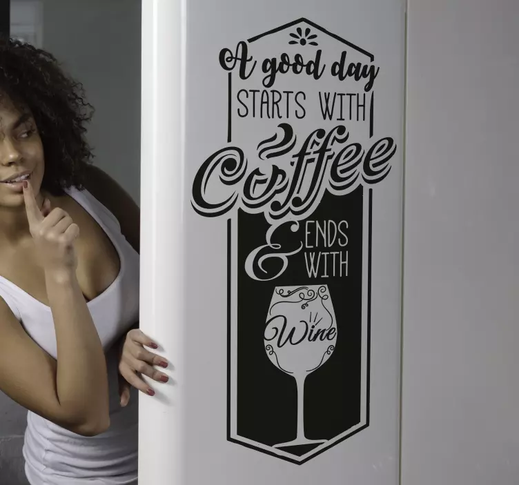 Adesivo cucina caffe' e vino - TenStickers