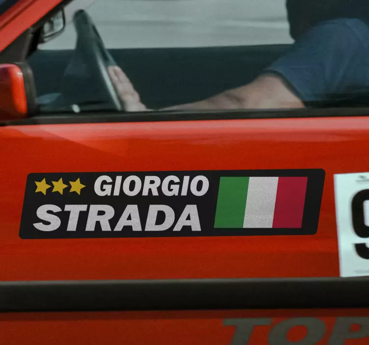 Adesivo bici nome bandiera personalizzabile - TenStickers