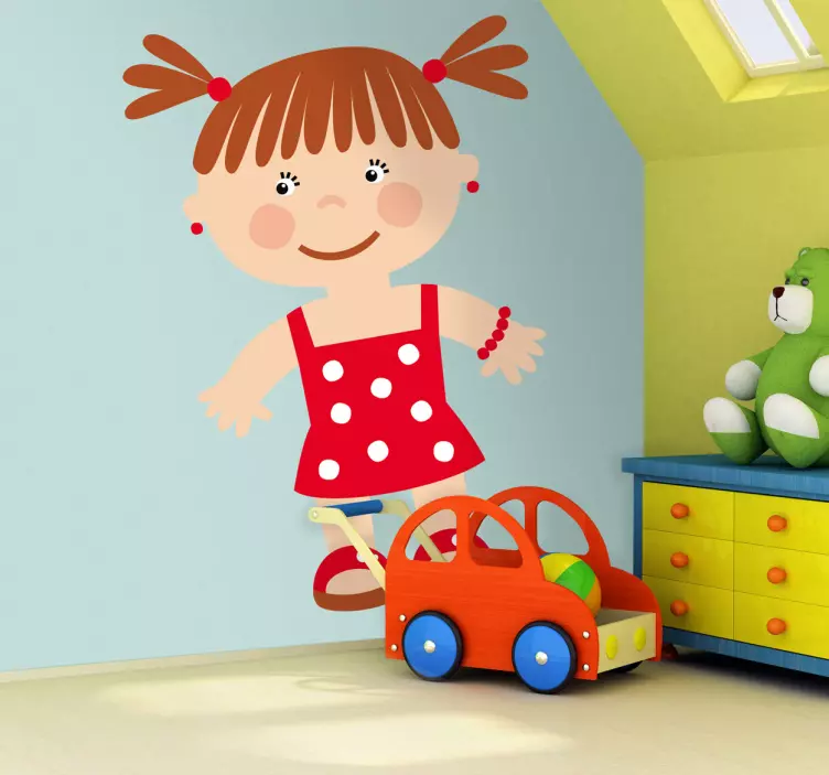 Adesivo cameretta vestitino rosso - TenStickers