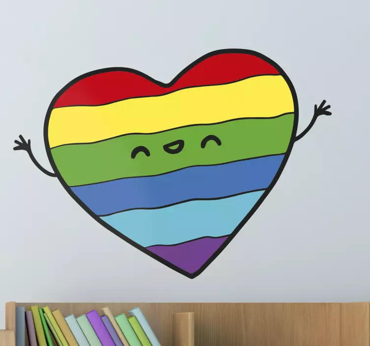 Adesivo decorativo Bandiera gay pride Cuore - TenStickers
