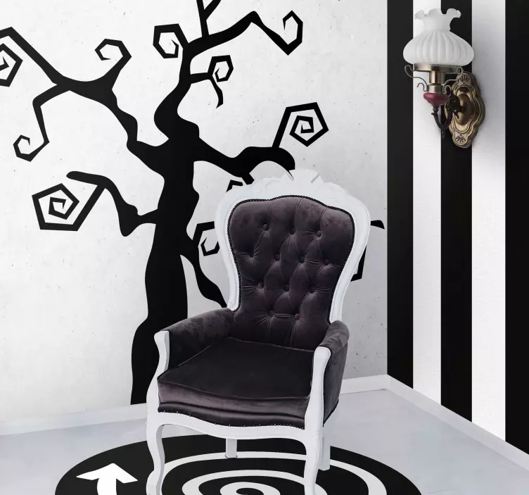 Adesivo Halloween albero burtoniano - TenStickers