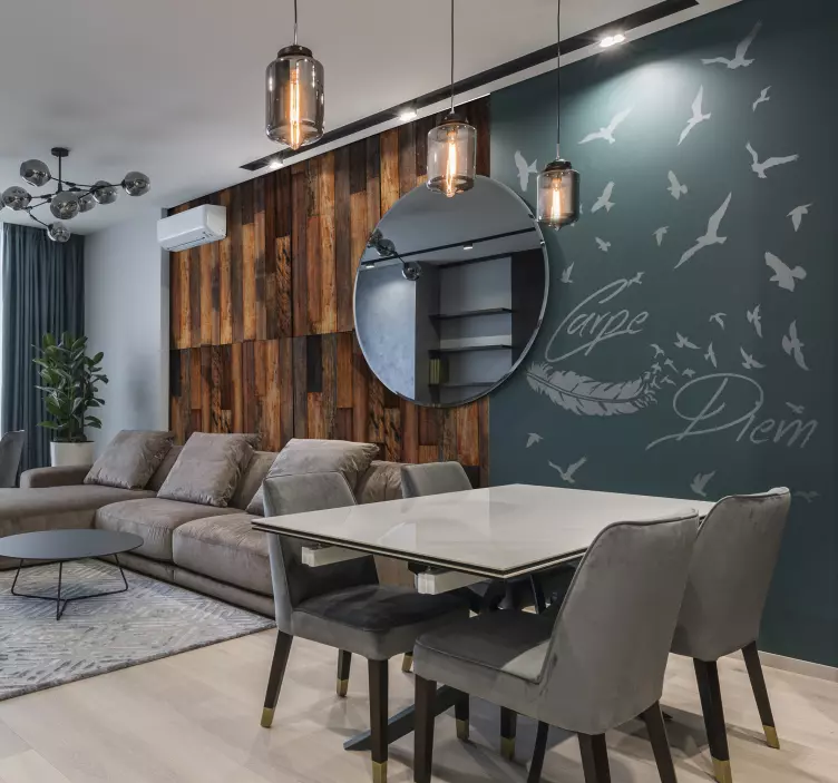 Sticker carpe diem piume uccelli - TenStickers