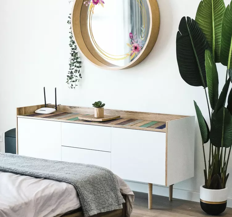 Carta adesiva per mobili legno blu estivo - TenStickers