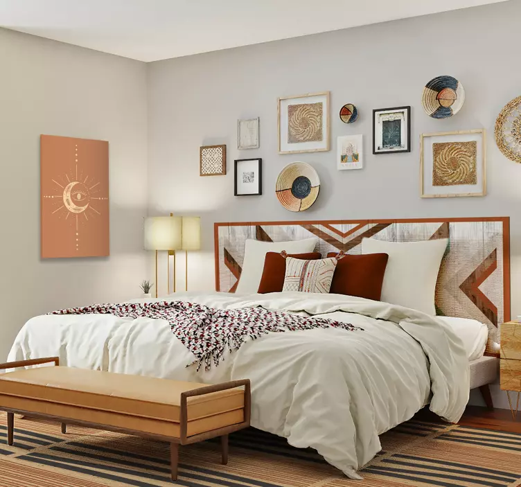 Adesivo testata letto disegno a motivi geometrici - TenStickers