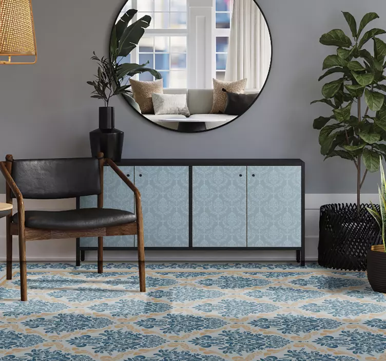 Carta adesiva per mobili blu elegante barocco - TenStickers