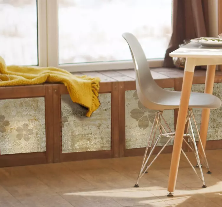 Carta adesiva per mobili sovrapposizione di motivi floreali - TenStickers