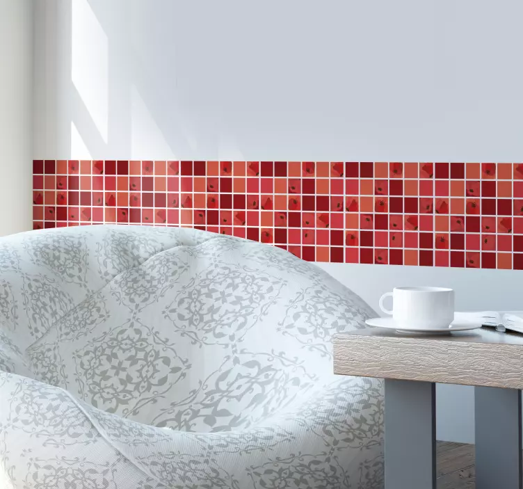 Piastrella adesiva mosaico di papaveri - TenStickers