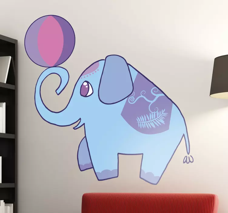 Adesivo cameretta elefante con palla - TenStickers