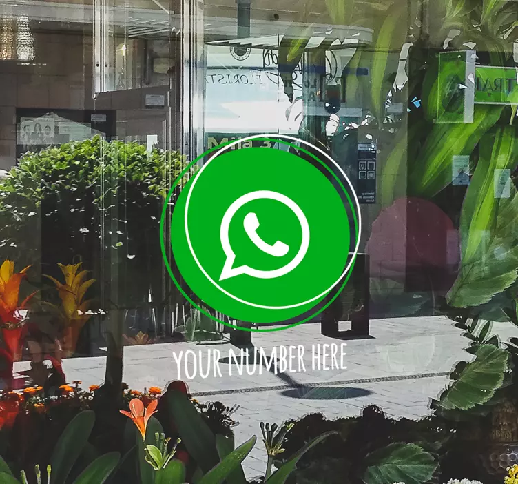 pellicola adesiva per vetri Logo whatsapp personalizzato - TenStickers