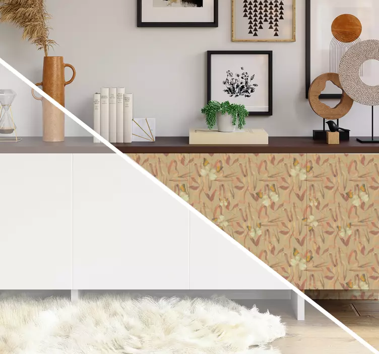 Carta adesiva per mobili motivo floreale autunnale - TenStickers