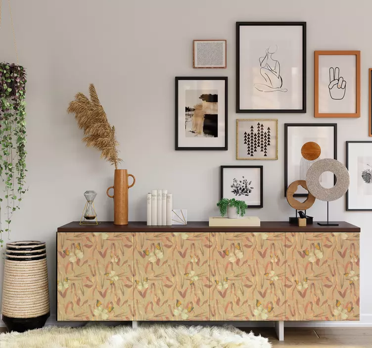 Carta adesiva per mobili motivo floreale autunnale - TenStickers