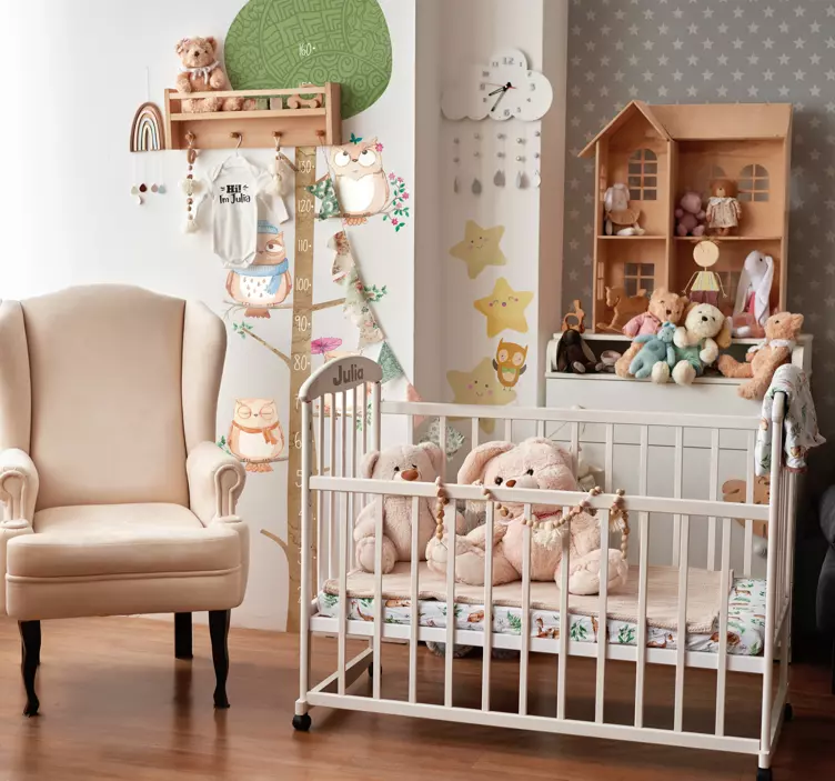 Sticker cameretta gufo metro altezza - TenStickers