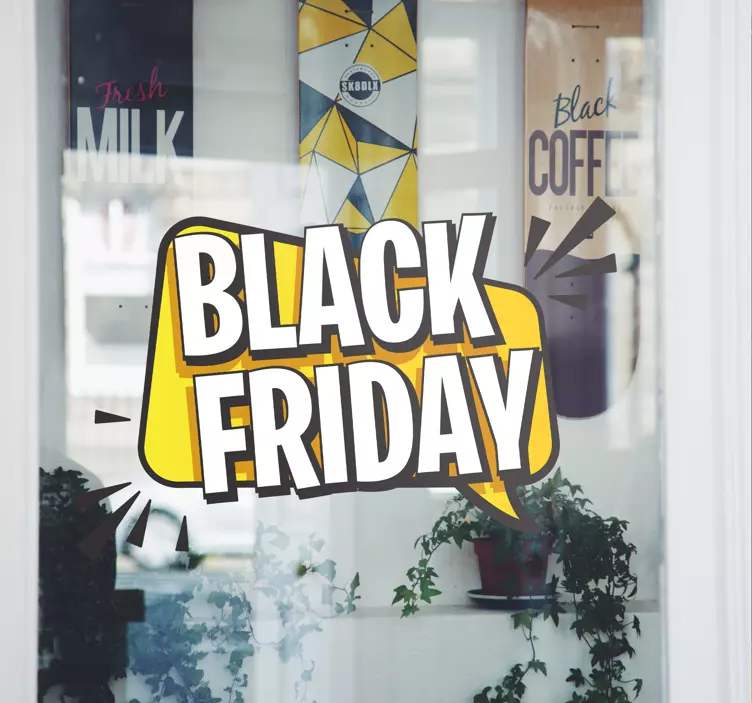 Adesivo per vetro con scritta "Black Friday" - TenStickers
