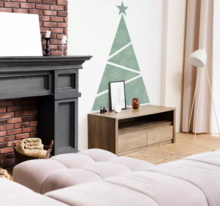 Adesivo Natale Albero di Natale geometrico - TenStickers