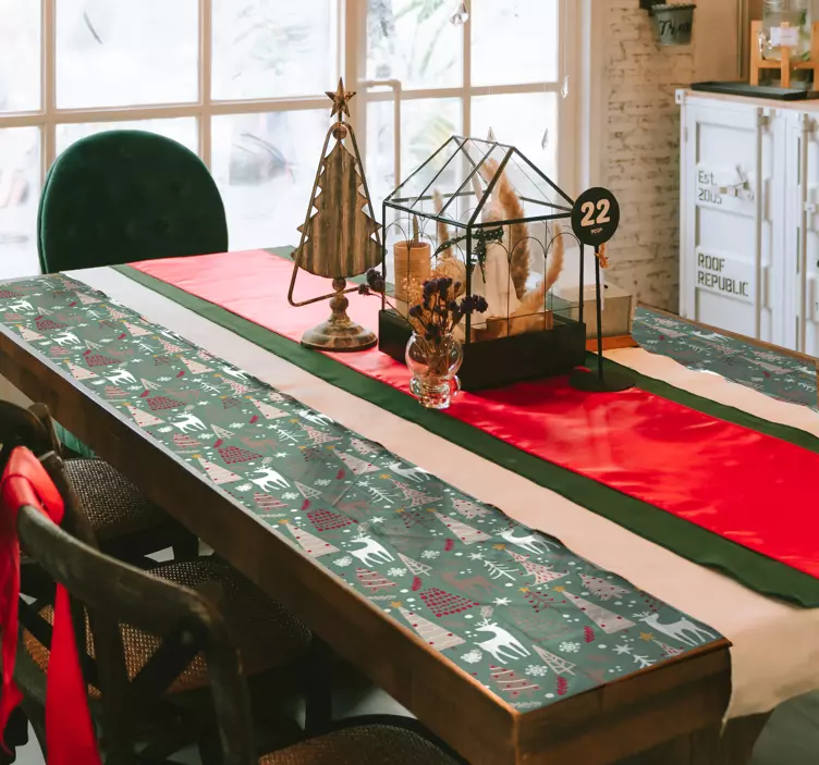 Adesivo natalizio pattern foresta - TenStickers