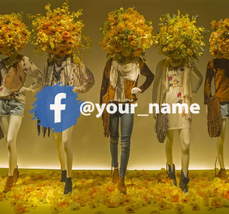Adesivo per vetrina logo di Facebook personalizzato - TenStickers
