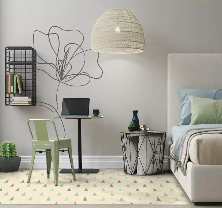 Adesivo murale con fiore minimalista - TenStickers