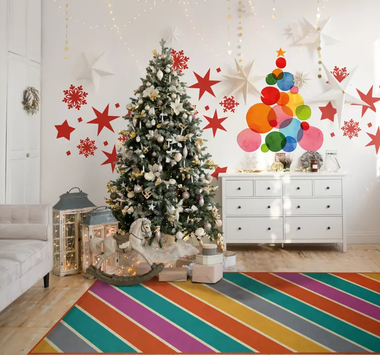 Adesivo natale albero di colori - TenStickers