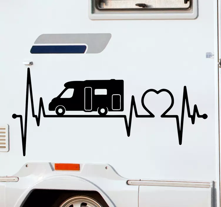 Adesivo camper cardiogramma - TenStickers