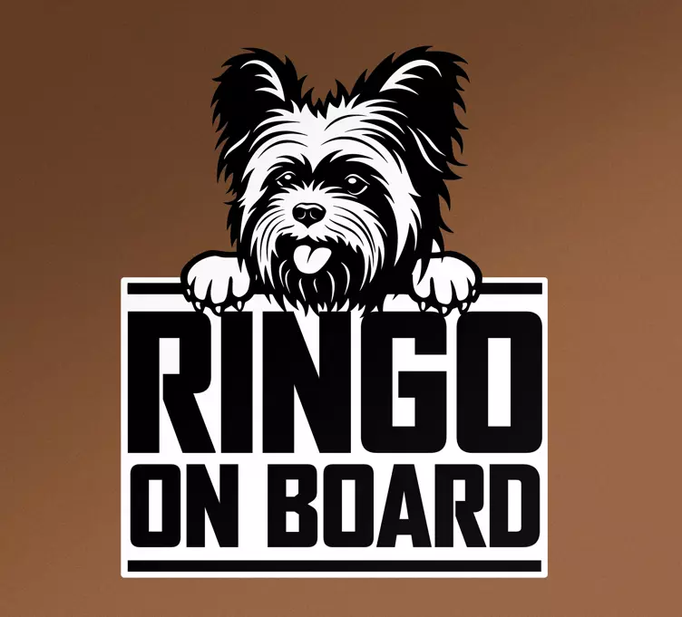 Adesivo per auto cartello cane giocoso - TenStickers