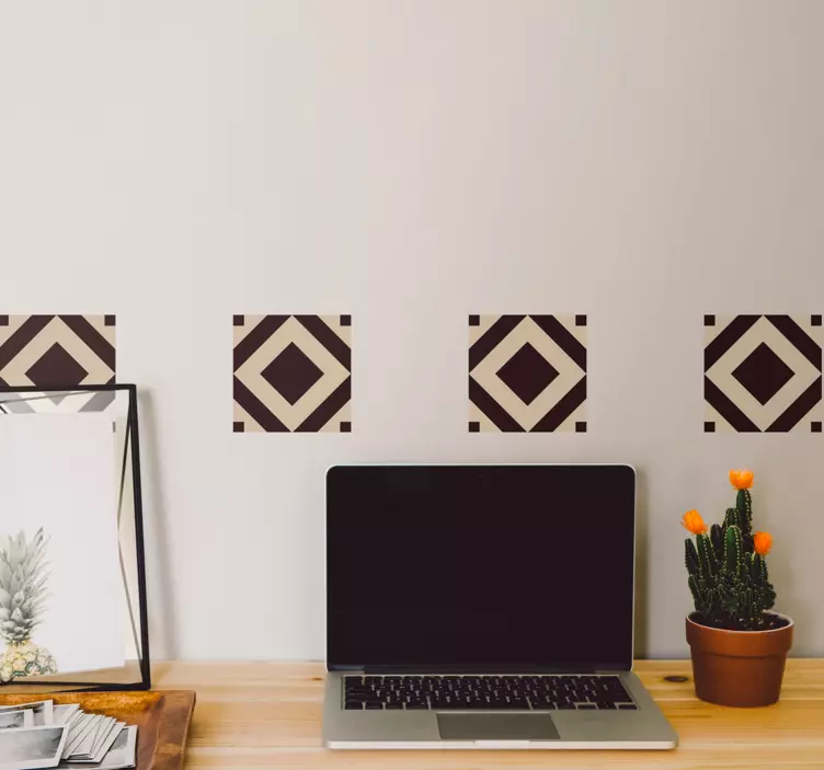 Adesivo per piastrelle motivo geometrico a rombi - TenStickers