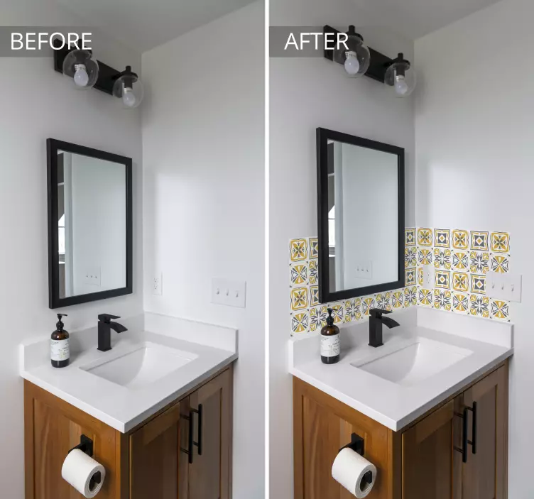 Piastrella adesiva giallo e grigio - TenStickers