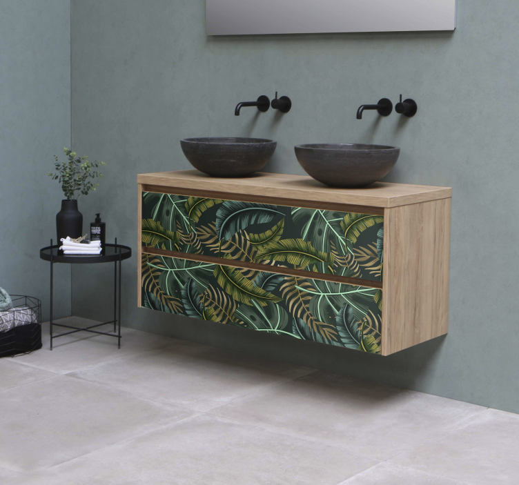 Carta adesiva per mobile foglia tropicale - TenStickers