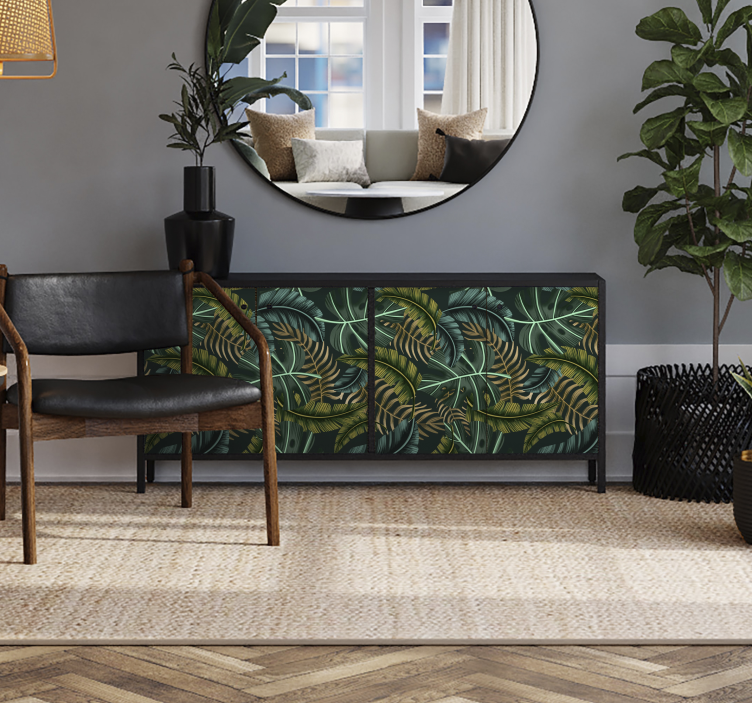 Carta adesiva per mobile foglia tropicale - TenStickers