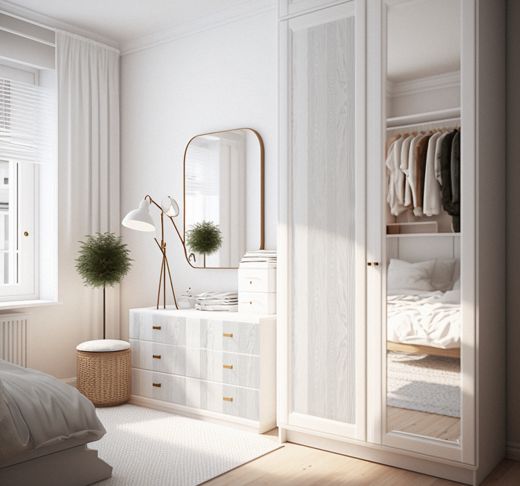 Carta adesiva per mobile legno bianco - TenStickers