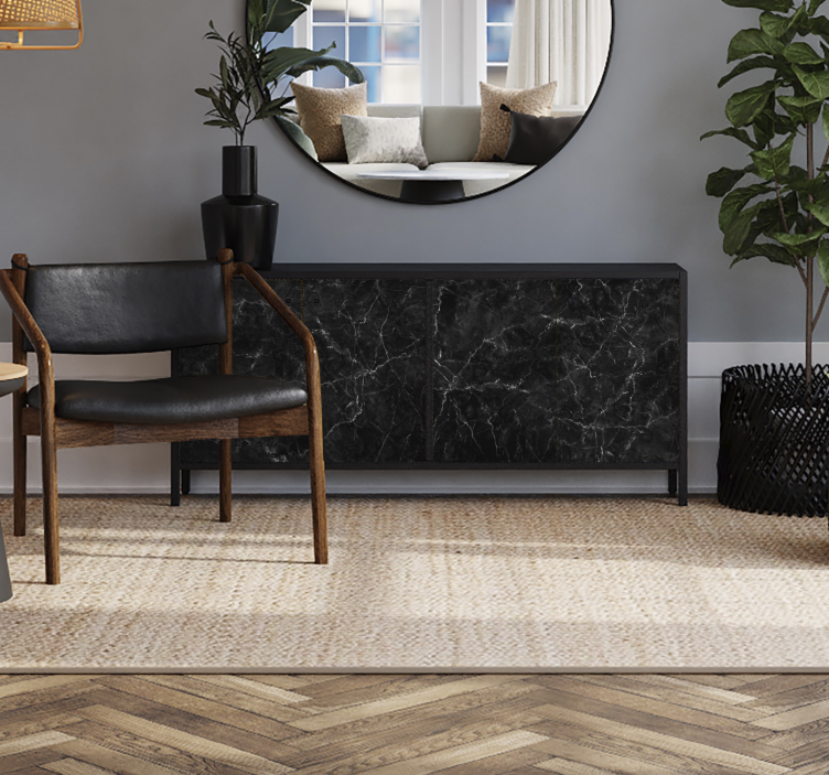 Carta adesiva per mobili in marmo nero - TenStickers