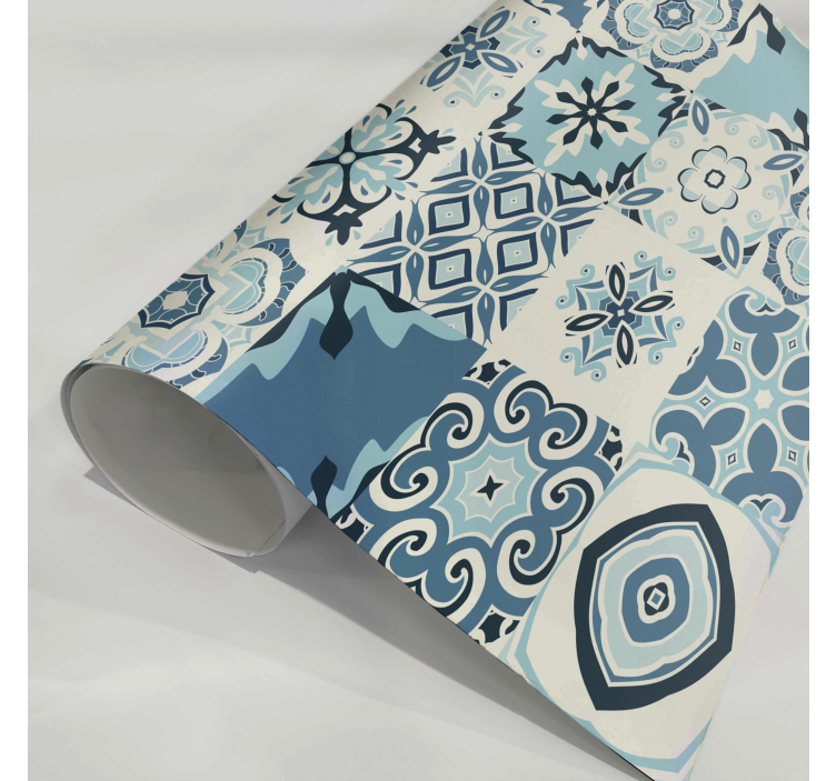 Carta adesiva per mobile piastrelle blu - TenStickers