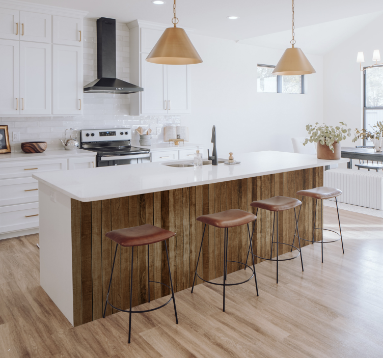 Carta adesiva per mobile strisce in legno - TenStickers