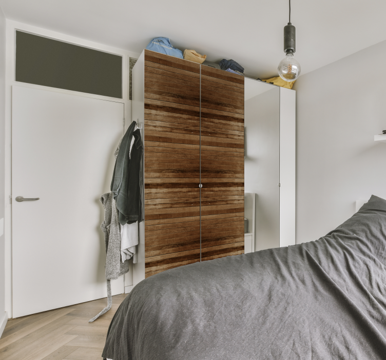 Carta adesiva per mobile strisce in legno - TenStickers