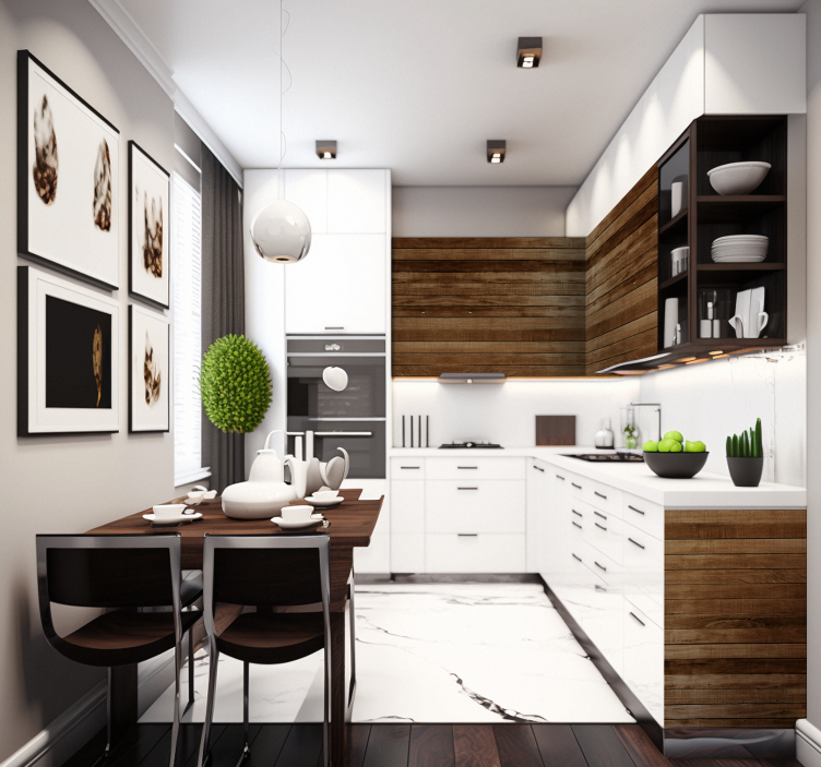 Carta adesiva per mobile strisce in legno - TenStickers