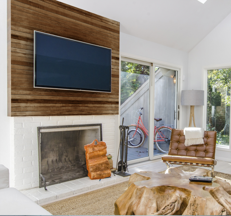 Carta adesiva per mobile strisce in legno - TenStickers