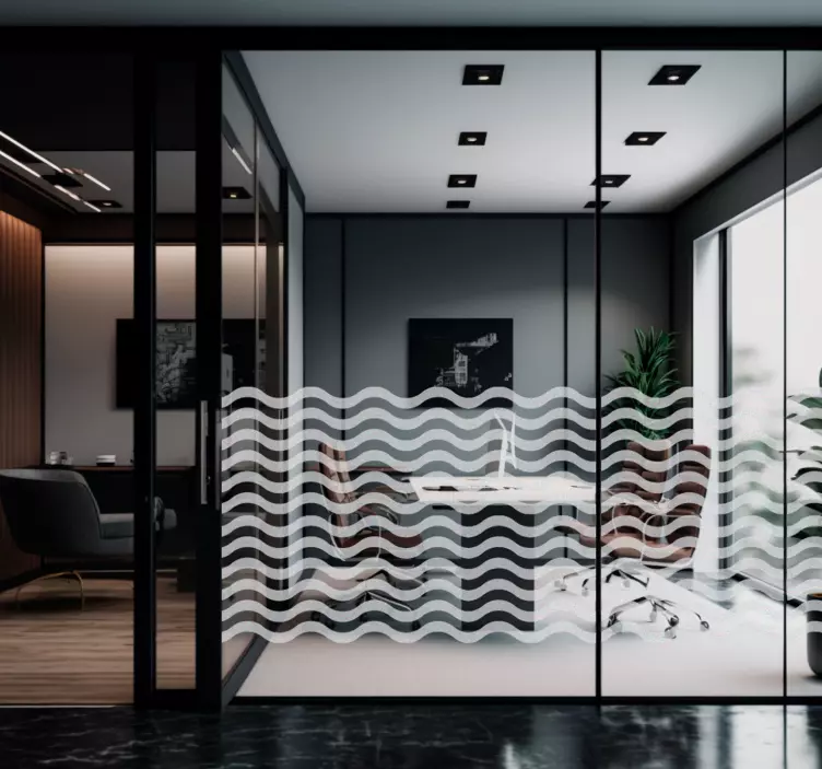 Pellicola adesiva per vetri onde trasparenti - TenStickers