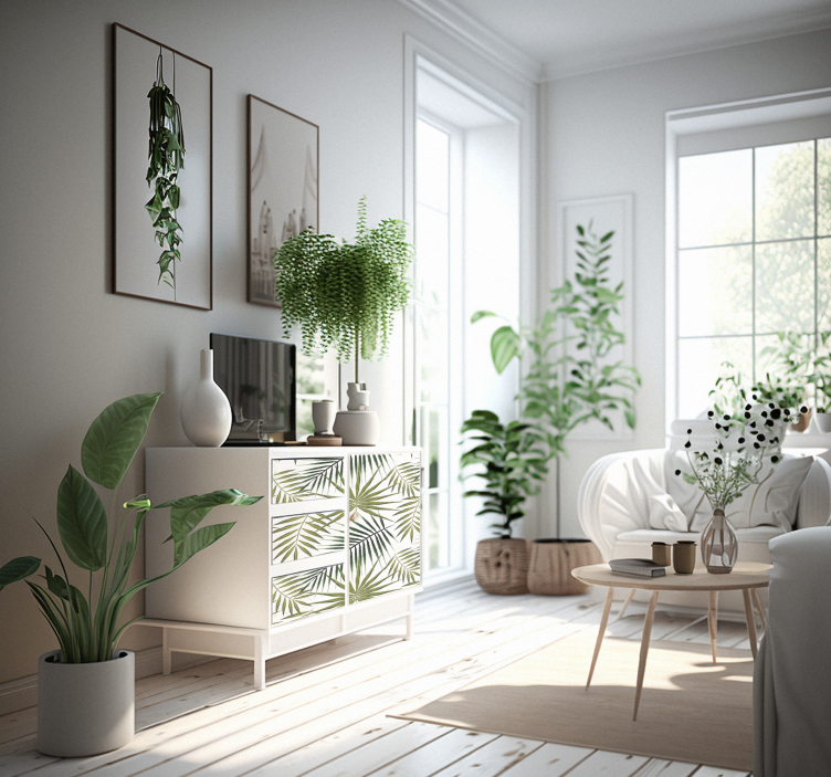 Carta adesiva per mobili foglie di palma - TenStickers