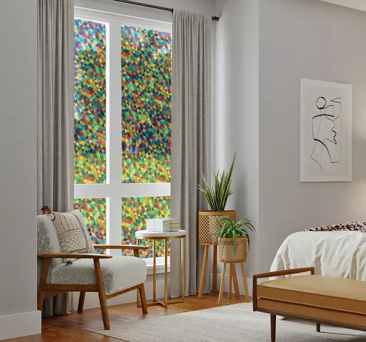 Adesivo per vetri geometrico colorato - TenStickers