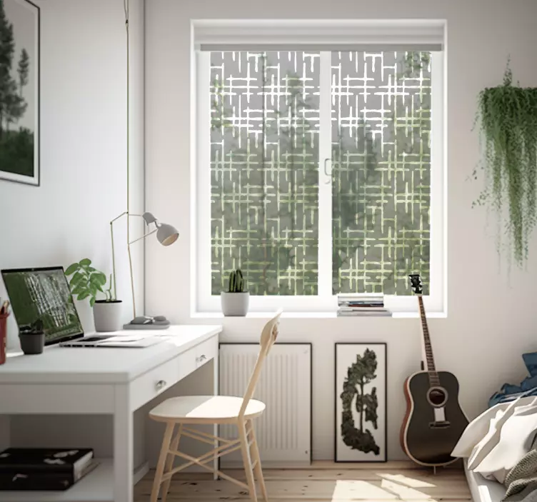 Adesivo per vetri traslucido linee incrociate - TenStickers