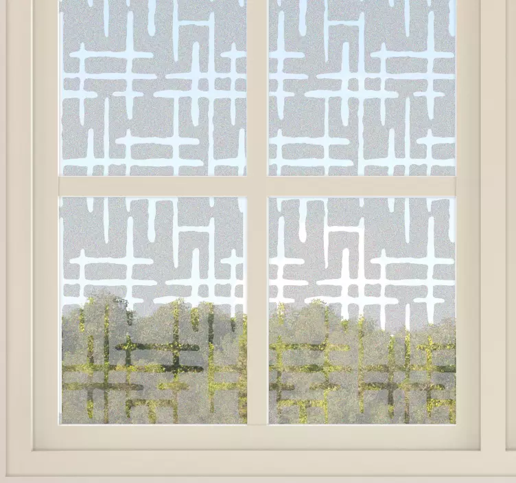 Adesivo per vetri traslucido linee incrociate - TenStickers