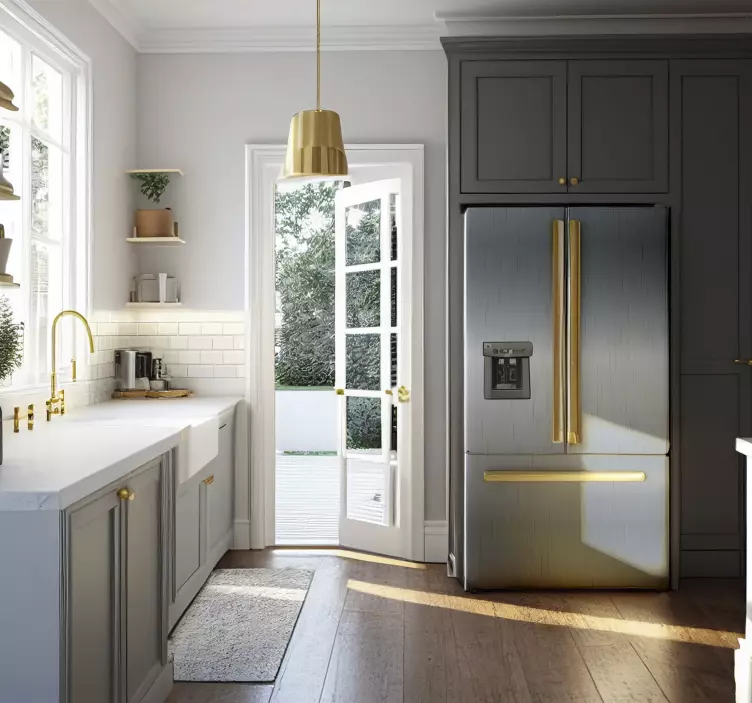 Adesivo frigo texture in acciaio - TenStickers