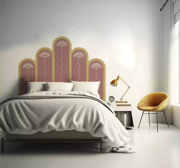 Adesivo murale a stile art deco e floreale - TenStickers