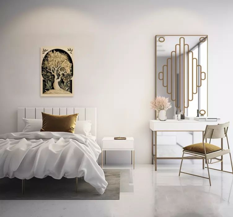 Adesivo per lo specchio con linee art deco - TenStickers