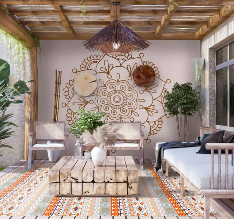 Adesivo muro fiore di loto indù - TenStickers