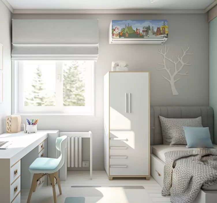 Adesivo condizionatore con campo di animali - TenStickers