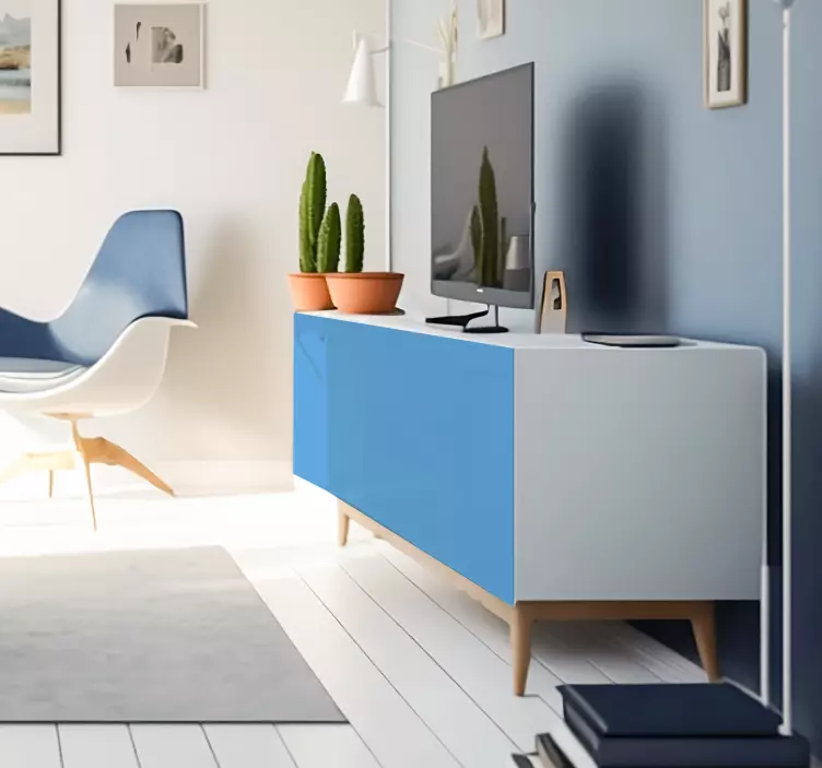 Pellicola adesiva per mobili azzurra - TenStickers