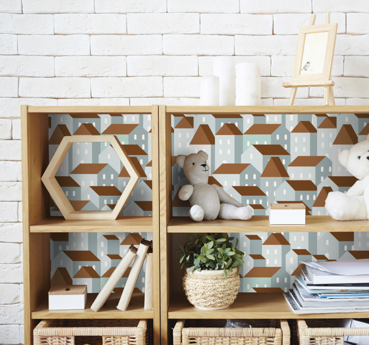 Adesivo per mobile illustrazione di villaggio - TenStickers