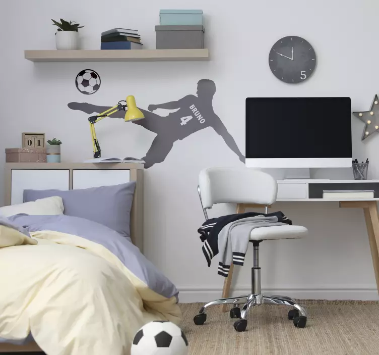 Calciatore con decorazioni murali nome e numero - TenStickers