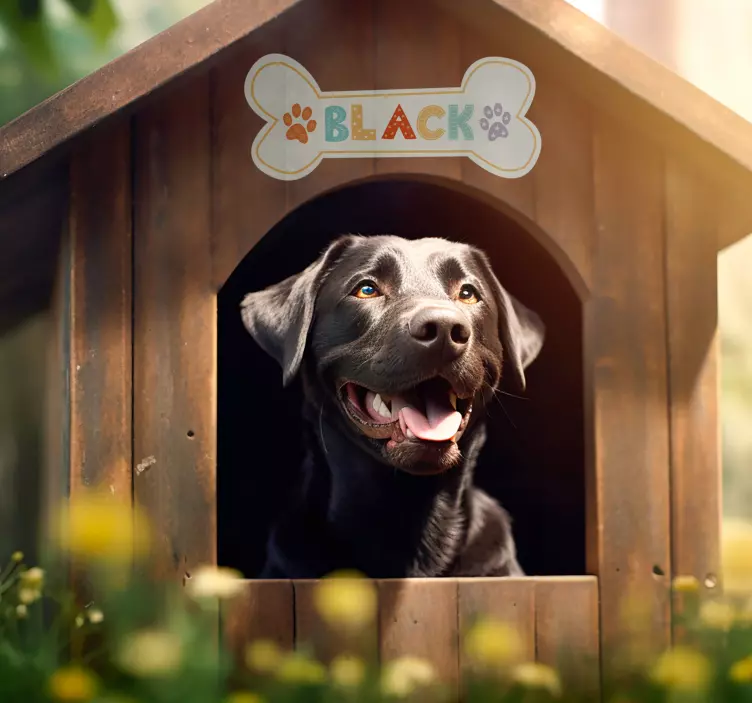 Sticker osso nome della casa del cane - TenStickers