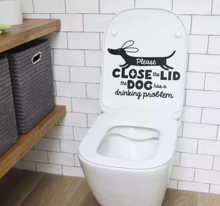 Sticker animale Chiudi il coperchio cane - TenStickers